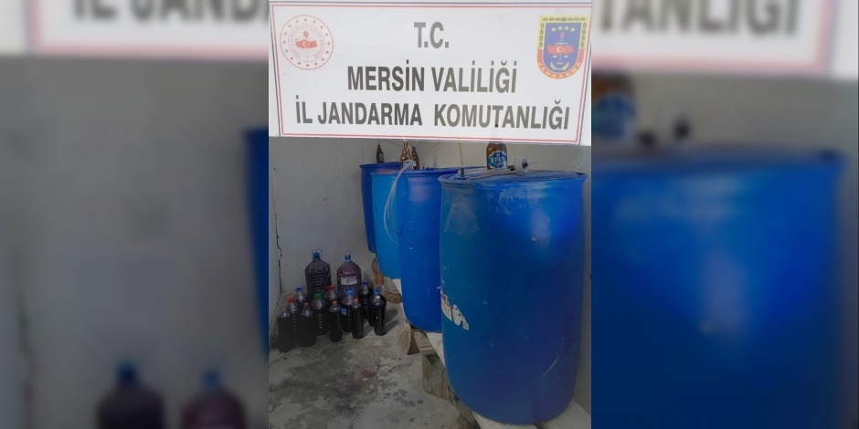 Mersin’de bin 75 litre kaçak içki ele geçirildi