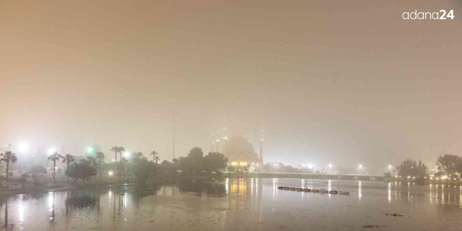 Gece yarısı Adana’da sis etkili oldu